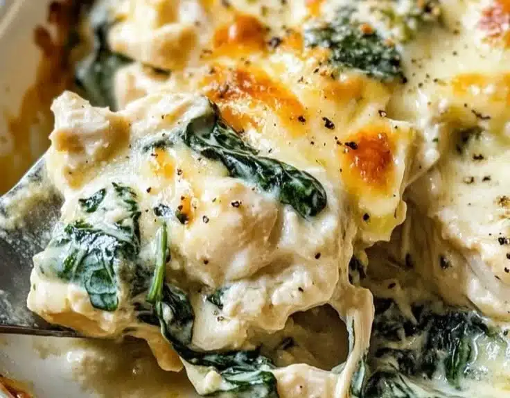 Chicken and Spinach Casserole with Cream Cheese
