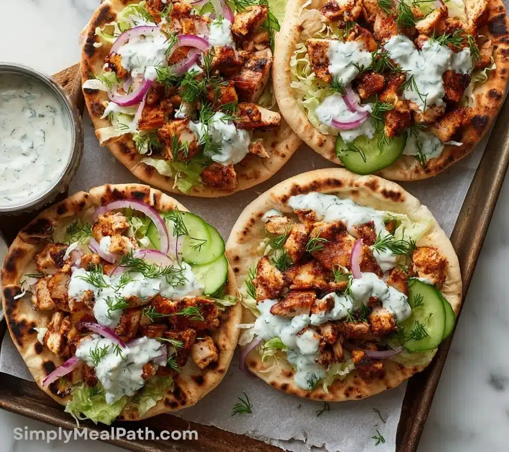 Creamy Herby Ranch Chicken Pita