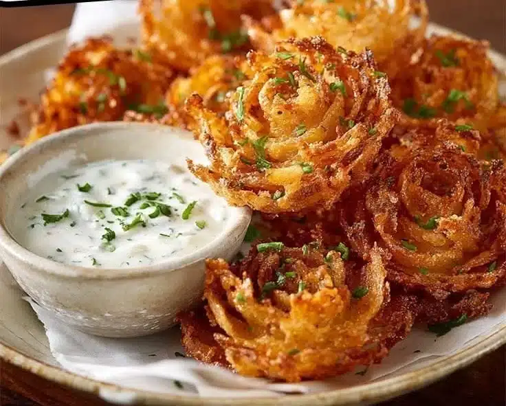 Crispy Mini Bloomin' Onions & Creamy Ranch Dip: The Perfect Game Day Treat!