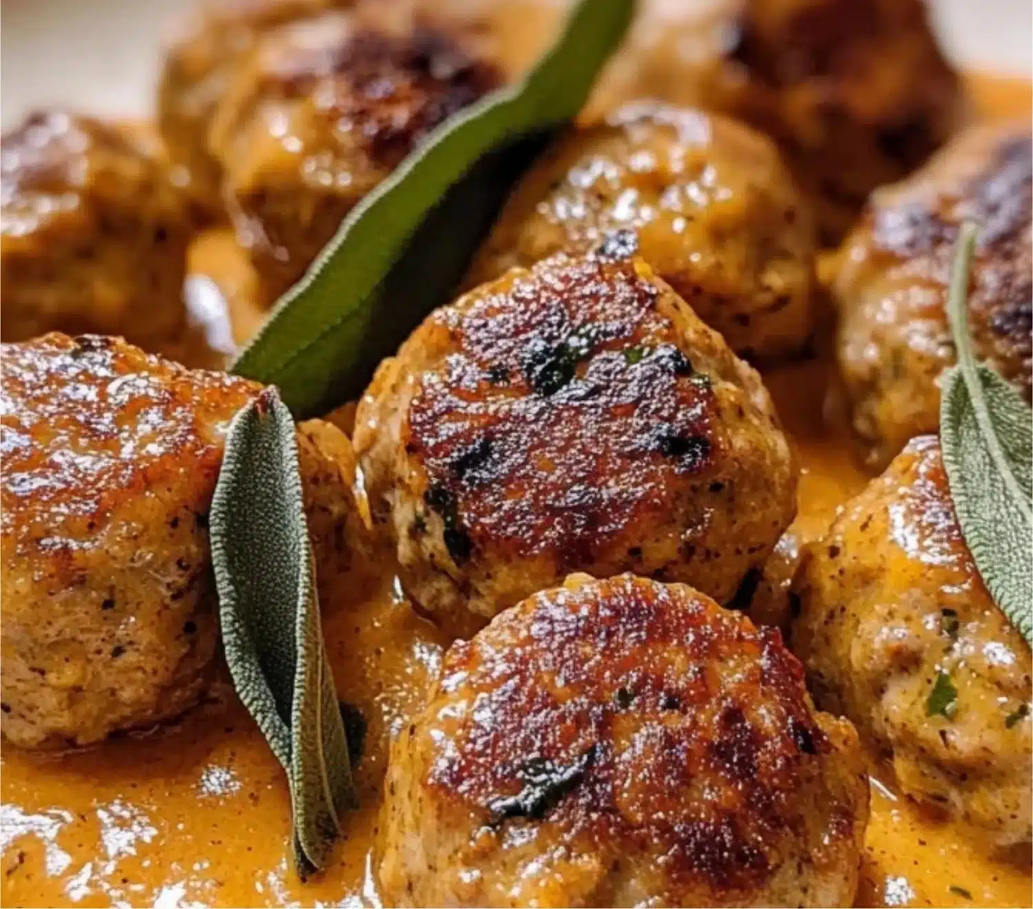 Delicious Savory Turkey Meatballs in Pumpkin Sage Sauce Recipe
