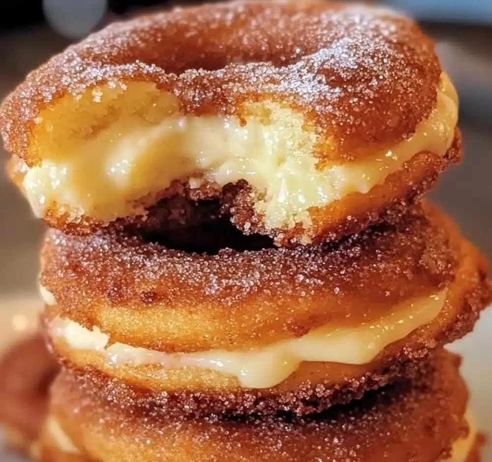 Churro Cheesecake Donut Cookies coated in cinnamon sugar