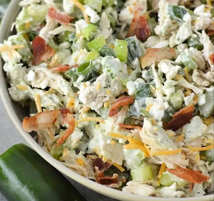Low Carb Jalapeno Popper Cottage Cheese Chicken Salad