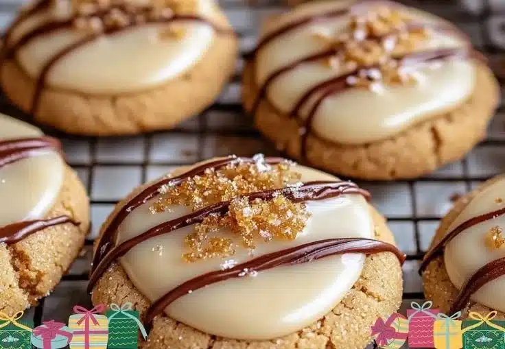 Maple Magic: Chewy Cookies Dipped in White Chocolate for the Holidays! 🎄
