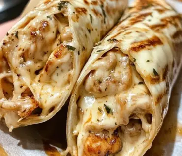 Cheesy garlic chicken wraps recipe for a quick and delicious dinner