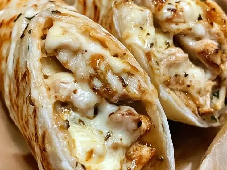 Ooey-Gooey Cheesy Garlic Chicken Wraps – Quick & Delicious Dinner Idea