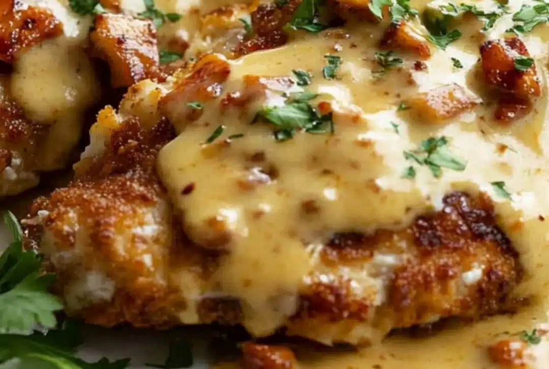 Pretzel Chicken with Mustard-Cheddar Sauce – Crispy and Flavorful Chicken Dish