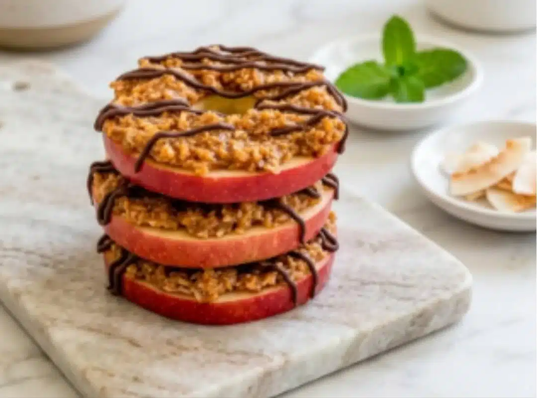 Delicious Samoa Apple Slices, a simple no-bake treat for a healthy snack