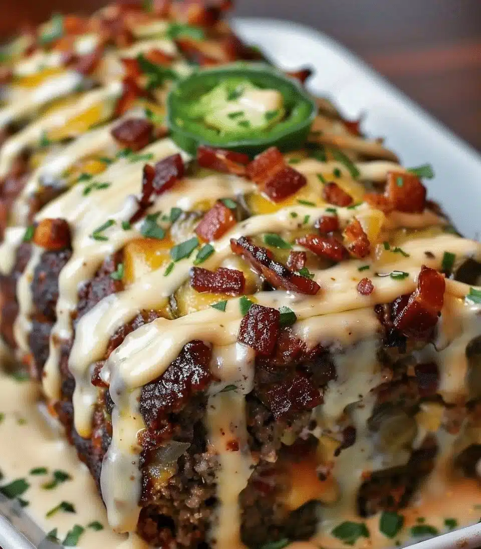 Smoky Jalapeño Popper Meatloaf with Creamy Ranch Drizzle