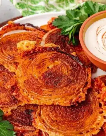 Crispy and delicious viral onion ring chips served in a bowl